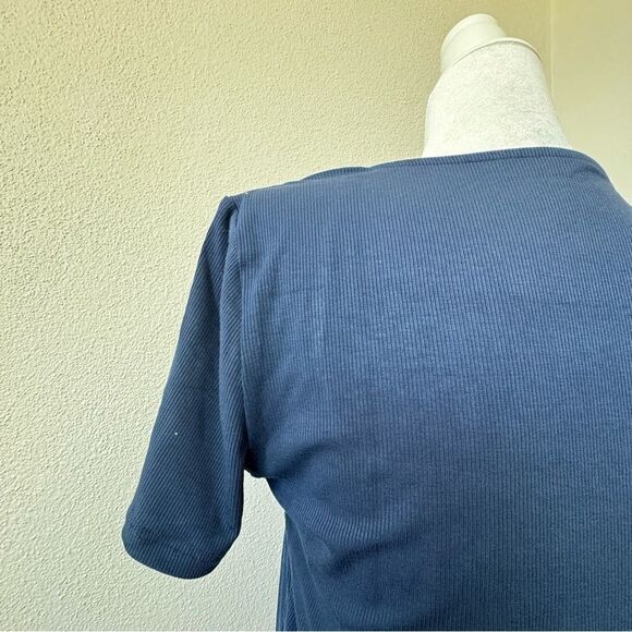 Commense Blue Top Corset Short Sleeve Square Neckline NWT - Picture 7 of 9